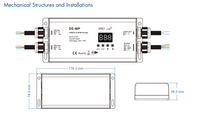 Skydance DS-WP IP65 Tahan Air 5-24VDC DMX512 ke Dekoder SPI dan Pengontrol RF dengan Layar Digital untuk Pencahayaan SPI