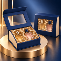 Boîte cadeau personnalisée pour parfum avec fenêtre transparente, style livre magnétique, insert en satin, boîte de présentation pour les marques de parfums