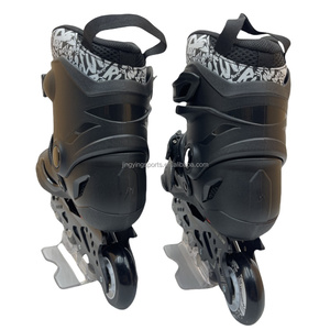 Patins à roulettes Jing Stock Urban Freestyle Slalom Noir Blanc 4 roues à coque rigide pour adulte - Product Image 5