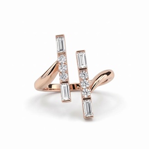 Bague en diamant baguette parallèle - Or 9k, 14k, 18k - Product Image 5