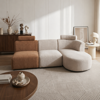 Ensemble de canapés modulaires sectionnels Chesterfield en tissu de luxe américain moderne pour salon et hôtel, avec coussin structurel à extrémité ouverte