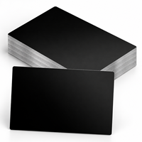 Cartes de visite vierges en aluminium anodisé de qualité supérieure 86x54mm, épaisseur 0,8mm, noir et bleu, pour gravure laser, cadeaux VIP