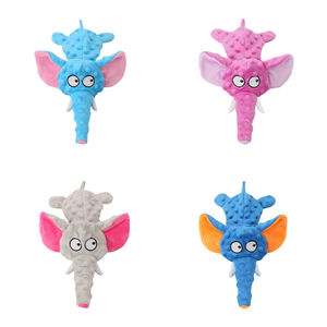 Jouet à mâcher pour chien en forme d'éléphant indestructible, style dessin animé, jouet en peluche interactif qui couine - Product Image 6