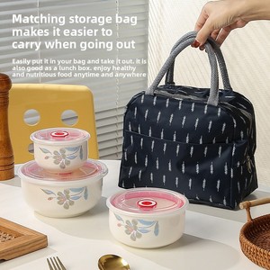 Set di Ciotole in Ceramica <span class=keywords><strong>per</strong></span> Conservazione Alimenti, Design Floreale, Organizer <span class=keywords><strong>per</strong></span> Frigorifero, Coperchio <span class=keywords><strong>per</strong></span> Microonde, Contenitore Antipolvere <span class=keywords><strong>per</strong></span> Pranzo - Product Image 4
