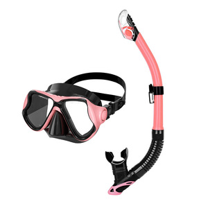 Snorkel Mask And Dry Snorkel Set With Tempered Glass One Size For Adults And Children Swimming Diving Equipment - Product Image 1