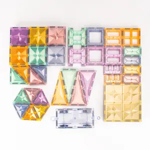 Juego de bloques de construcción de imán 3D de color pastel ARTMAG, azulejos magnéticos para niños