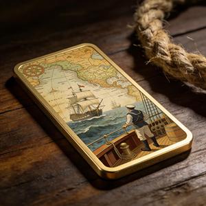 הדפסת UV בהתאמה אישית, ציור שמן וינטג' בנושא ימי, מטיל פרימיום לאספנים, מתנה דקורטיבית, מטיל מצופה זהב מסגסוגת אבץ - Product Image 4