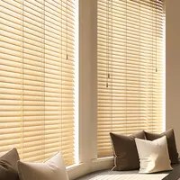 Electric Remote Control Motorized Manual Faux Wood Cordless Window Wooden Venetian Blinds