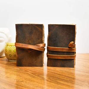 Handcrafted Genuine Leather Vintage Journal <b>A5</b> Diary <b>Notebook</b> with Deckle Edge Paper Leather Planner Writing <b>Notebook</b> Corporate - Product Image 4