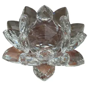 Honor Of Crystal-adornos de flores de loto de cristal, artesanías, flores de cristal para decoración del hogar, venta al por mayor