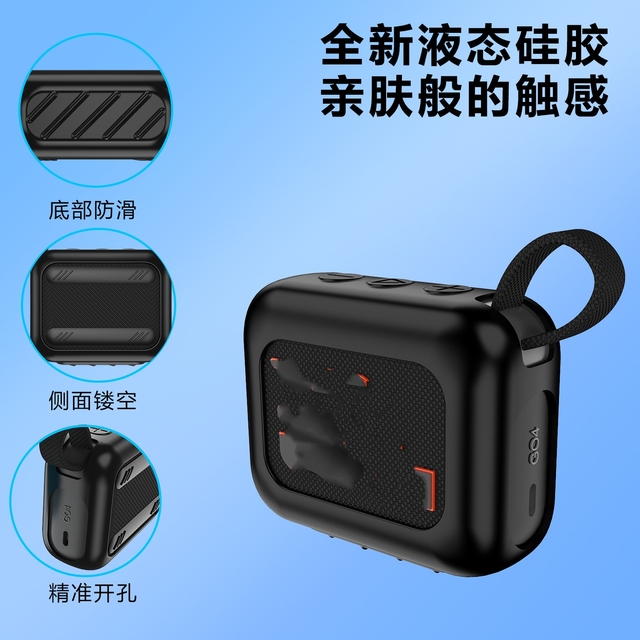 Silicone Speaker Case for JBL GO4 Hollow Design Waterproof Shockproof Cover with Carabiner Portable Outdoor Travel Carry Case
