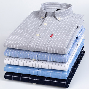 <span class=keywords><strong>Camisa</strong></span> Oxford a <span class=keywords><strong>Cuadros</strong></span> de Algodón al por Mayor para <span class=keywords><strong>Hombre</strong></span>, Cuello con Botones, Corte Ajustado, Manga Larga, Camisas a Rayas para <span class=keywords><strong>Hombre</strong></span> - Product Image 6