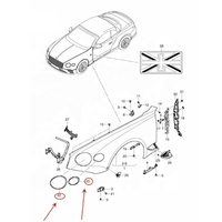 Anneau de phare chromé OEM pour 2020 pour Bentley Continental GT modèles gauche et droit 3SD807823 3SD807833 3SD807824 3SD807824