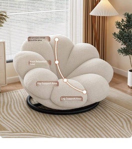 Sillón Reclinable Moderno <span class=keywords><strong>con</strong></span> Tapizado de Peluche, Cómodo, Giratorio, Ecológico, en Forma de Pétalo, para Sala de Estar, Venta Directa de Fábrica - Product Image 6