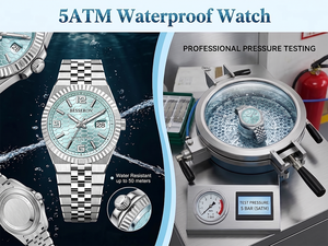 Montre pour homme en acier inoxydable à étiquette privée, logo personnalisé, étanche, luxe, mouvement à quartz, bracelet de 20 mm, cadran analogique pour homme - Product Image 6