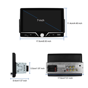 Podofo Single Din Car MP5 <b>Player</b> Car Stereo 7 Inch Touch Screen Wired Carplay Android Auto EQ BT FM <b>USB</b> Type-C Radio - Product Image 5