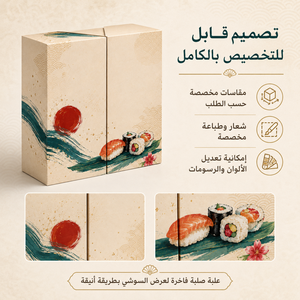 Caja de Cartón para Sushi de Primera Calidad, Preensamblada con Materiales Reciclados, Elegante y Lujosa para Catering VIP, Empaque para Regalos - Product Image 2