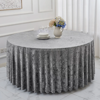 Nappe de table ronde Muwei, nappe plissée en velours diamant pour la décoration de banquets, d'hôtels et d'événements
