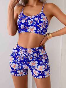 2025 Hete dames bloemenprint 2-delige plus <span class=keywords><strong>size</strong></span> bikini's met ronde halslijn, maten <span class=keywords><strong>XL</strong></span>/<span class=keywords><strong>XXL</strong></span>, sexy design - Product Image 5