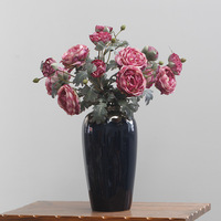Décoration murale, fleurs de pivoine en latex et soie de qualité supérieure, aspect réaliste, tige unique, fleurs artificielles ressemblant à de vraies pivoines