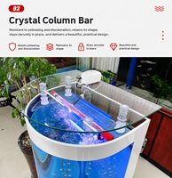 Akuarium tangki ikan berdiri lantai Semi melingkar Filter belakang filtrasi basah kering Ultra jelas kaca lengkung kustom pabrik