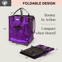 Sac de courses pliable personnalisé avec logo, imperméable et isotherme, chariot à roulettes pour les voyages et les courses