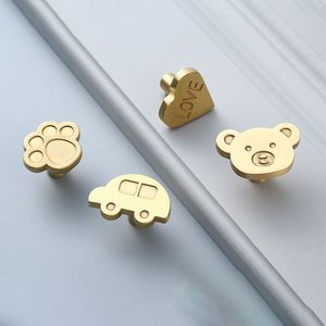 Perillas de latón macizo de dibujos animados creativos para niños para muebles de cocina y dormitorio, herrajes para armarios, cajones, manijas de puerta - Product Image 3