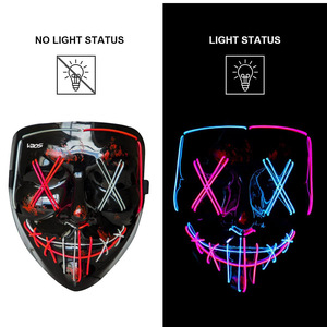 VBOSI Halloween esqueleto LED máscara iluminada miedo brillante <span class=keywords><strong>purga</strong></span> carnaval disfraces para niños niñas venta al por mayor Fitness uso máscaras faciales - Product Image 2