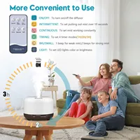 Diffuseur d'arômes 500ML Finition de grain de bois Humidificateur d'aromathérapie à huile essentielle électrique Télécommande pour usage domestique et de bureau
