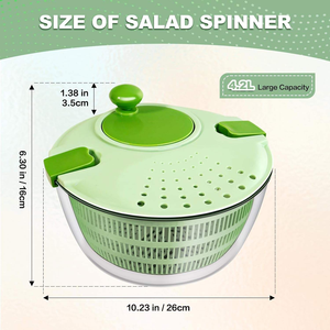 Best Kitchen <strong>Salad</strong> Maker Set Tool Green Large <strong>Salad</strong> <strong>Spinner</strong> <strong>with</strong> Lid And Bowl - Product Image 2