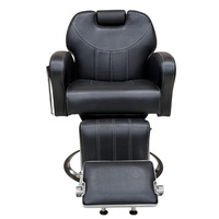 Fauteuil de Barbier Hydraulique Professionnel, Chaise de Salon Pivotante à 360° Inclinable, Chaise de Coiffure Robuste en Cuir