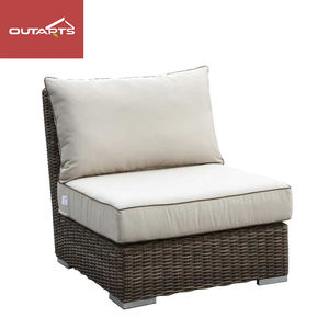 طقم أريكة خارجية حديثة مقاومة للماء مصنوعة من الراتان مع كراسي زاوية - أثاث للحدائق والشرفات - Product Image 6