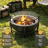 Brasero pliable moderne avec grille de cuisson – Brasero portable à bois peu encombrant pour le camping et les pique-niques
