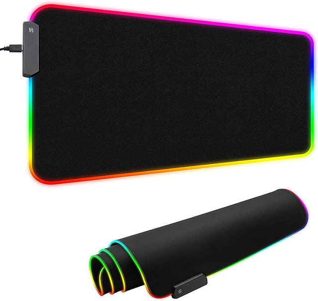 7 Colors Glowing Rgb Mousepad Type c Usb Micro Cable Gaming Xxl Custom Printing Led Mouse Pad