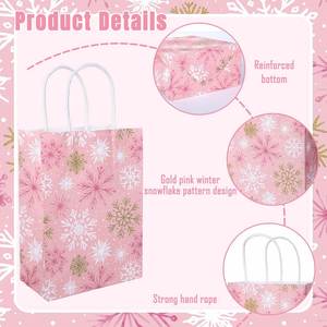 Sac en papier kraft biodégradable personnalisable avec poignée, style festif, pour emballage cadeau de vêtements, motif imprimé - Product Image 2