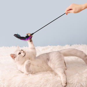 PVC Exercise <b>Toy</b> Colorful Bell Feather Teasing Stick <b>Cat</b> Interactive <b>Toy</b> Bite Resistant Interactive <b>Cat</b> <b>Toy</b> Self Elevating - Product Image 2
