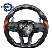 Volant en fibre de carbone forgée avec cuir perforé pour Dodge Challenger Charger SRT Hellcat 2015-2024, modification de course