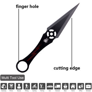 سكين جيب قابل للطي بشفرة ثابتة مستقيمة مطلية باللون الأسود، تكتيكية للبقاء والقتال، الأكثر مبيعًا - Product Image 2