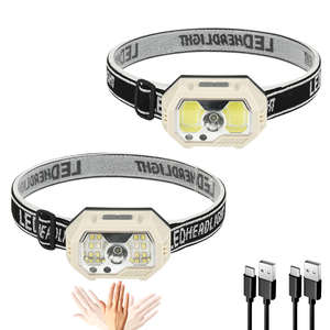 USB Rechargeable Portable Powerful <b>Led</b> Cob <b>Motion</b> <b>Sensor</b> Headtorch Headlamp Waterproof Running Outdoor Camping Fishing FX-HP002A - Product Image 1