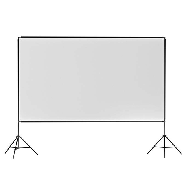 150inch Projector Movie Screen with Stand 8K 16:9 White Soft Wrinkle-Free Self Stand 100 Inch Projector Screen for Home Outdoor