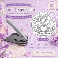 Embosseur en métal personnalisé en forme de cœur, logo personnalisé avec nom d'amour, tampon de sceau en papier de 42 mm, invitations de mariage, lettres d'amour, boîtes cadeaux