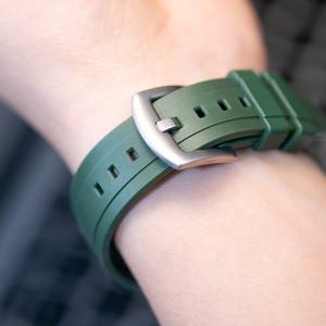 Correa de reloj de goma Real Vulcan FKM de alta calidad 20mm 22mm 24mm correa de reloj de silicona resistente al agua de liberación rápida 18/19/21/23mm - Product Image 6