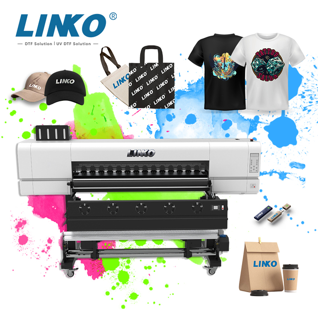 LINKO Factory Direct 1.3m L805 Dtf Printer I3200 Heads for T-Shirts Large Format Screen Printing Machine CMYK Ink Color