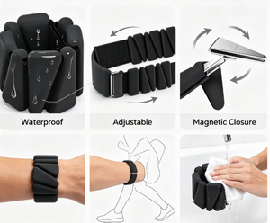 Sangle lestée magnétique ajustable en silicone imperméable pour poignet et cheville, idéale pour le yoga, le Pilates et l'entraînement - Product Image 3
