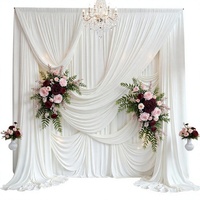 Rideau de fond en polyester ivoire sans plis pour mariage, fête, arrière-plan photo, décoration d'anniversaire, événementiel