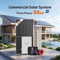 Sistema de Energía Solar de 50kW 100kWh, Inversor Híbrido Trifásico con Batería para Suministro de Energía de Respaldo para el Hogar