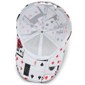 Chapeau de baseball de dessin animé jeu de poker <span class=keywords><strong>carte</strong></span> à jouer chapeau de baseball en coton réglable visière unisexe chapeau de baseball Hip Hop - Product Image 4