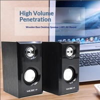 Altavoz USB con Cable para Computadora Q-D-09T de 2.0 Canales, Mini Barra de Sonido Hi-Fi para Computadora Portátil, PC de Escritorio y Oficina en Casa