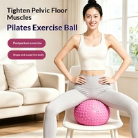 Ballon de massage de yoga en PVC de 25 cm, pointu et convexe, pour l'entraînement de Pilates, les exercices abdominaux et du plancher pelvien, avec pompe