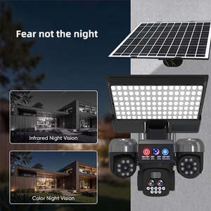 Caméra de surveillance extérieure solaire PTZ <span class=keywords><strong>3</strong></span> objectifs avec zoom optique 10X, carte SIM 4G, vision nocturne couleur, étanche et fonction de lampadaire - Product Image 3